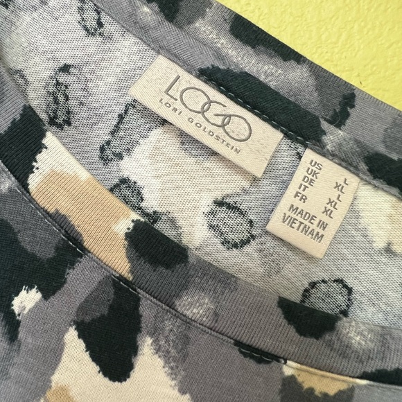 LOGO Multicolor Leopard Print Long Sleeve Top - Picture 6 of 11